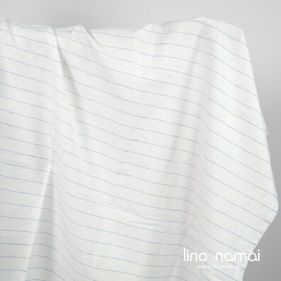 Puslininis audinys žydrais dryžiais skalbtas minkštas švelnus