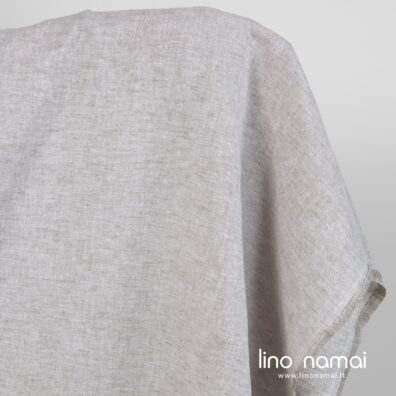 Puslininis audinys pilkai rusvas melanžinis skalbtas minkštas švelnus