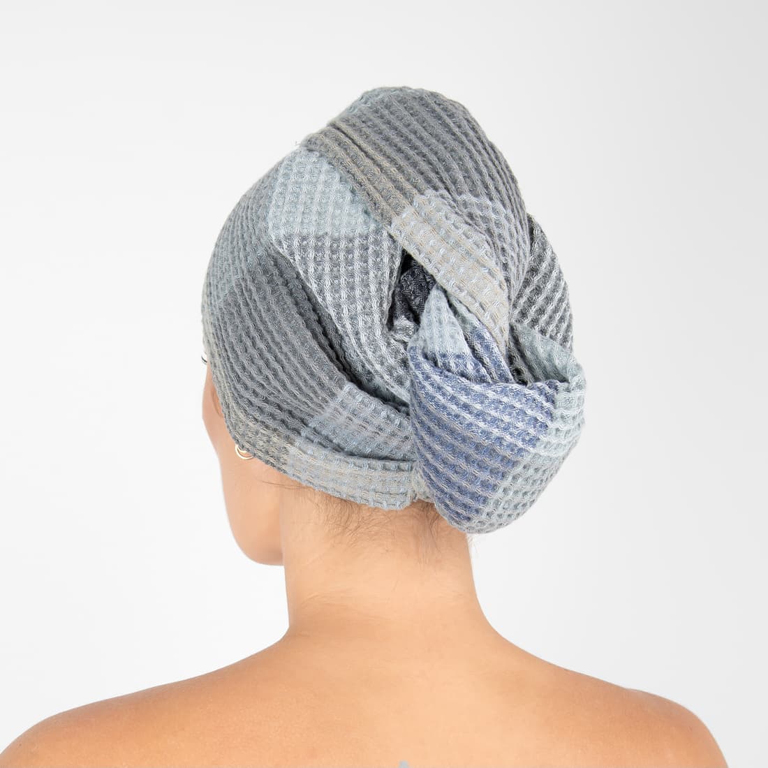 BINGO lino - medvilnės melsvai pilka dušo kepurė