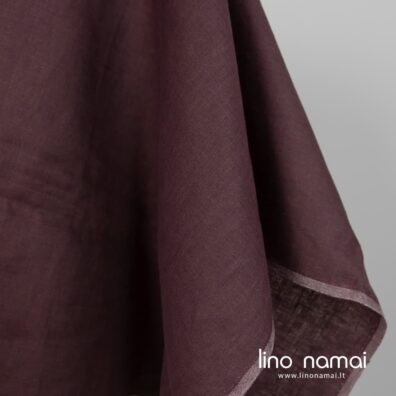 Lininis audinys rudai violetinis tinka drabužiams ir namų tekstilei siūti
