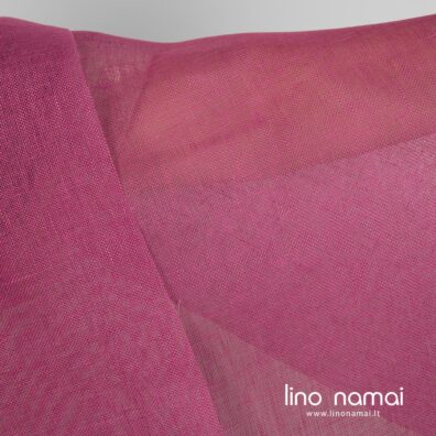 Lininis permatomas audinys ryškiai rožinis 150cm pločio