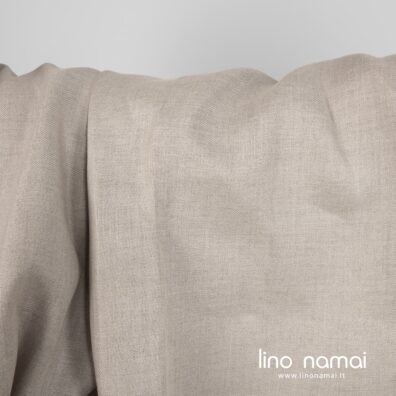 100% lino audinys iš nadažytų (rusvai pilkšvų) verpalų ruoželio raštu