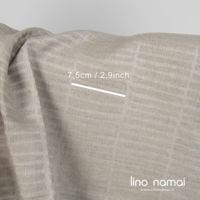 Lino - medvilnės audinys rusvai pilkas žakardinis