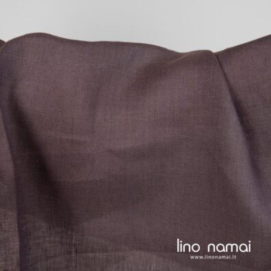 Lininis audinys rudai violetinis lengvas 150cm pločio