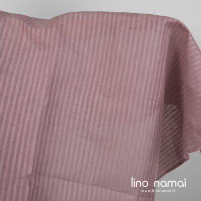 Lininis alyvinis audinys raštuotomis juostelėmis