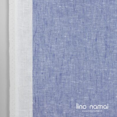 Lininis audinys rankšluostinis mėlynai dryžuotas, melanžinis