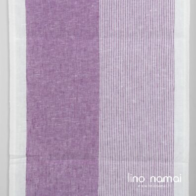 Lininis audinys rankšluostinis violetinis dryžuotas