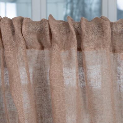 Lininė rusva užuolaida su kanalu karnizui