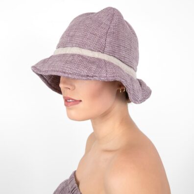 PURO lininė pirties kepurė violetinė