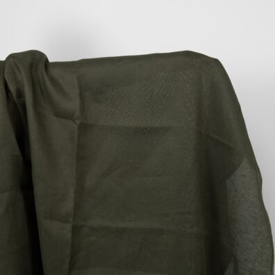 Lininis audinys tamsiai žalias „panamos“ raštu