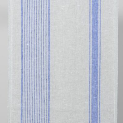 Lininis audinys rankšluostinis pilkas mėlynais dryžiais