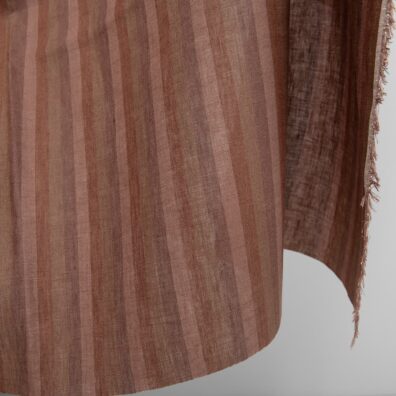 Lininis audinys rudų atspalvių dryžiais 150cm pločio