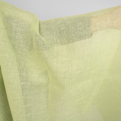 Lininis audinys šviesiai žalias permatomas