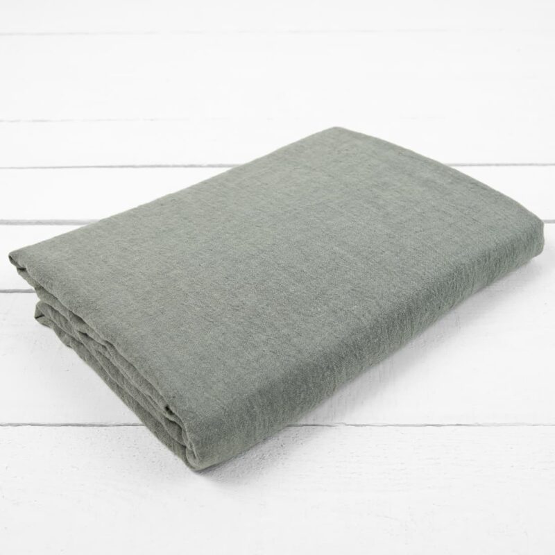 DOVI lininė paklodė žalsvai pilka melanžinė paprastai apsiūta