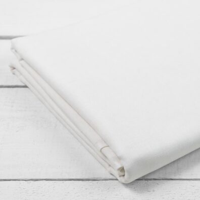 Lino - medvilnės paklodė balta paprastai apsiūta