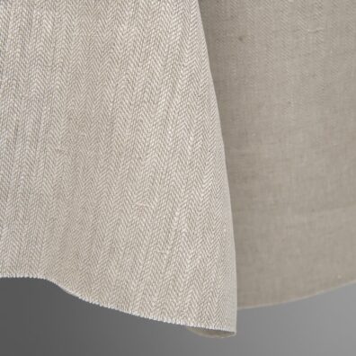 Sunkus tvirtas tankus lininis audinys šviesiai pilkas eglutės raštu