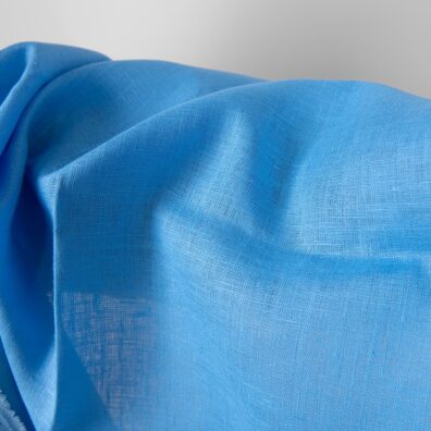 Šviesiai mėlynas 100% lino audinys