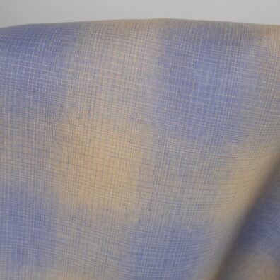 Lininis audinys rusvai mėlynas languotas tinka drabužiams, patalynei, užuolaidoms, staltiesėms, prijuostėms siūti