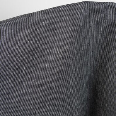 Lininis audinys juodais ir baltais dryžiukais 150cm pločio