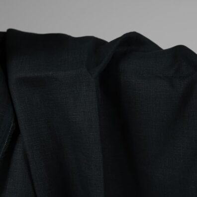 Lininis audinys tamsiai mėlynas sunkus tinka drabužiams ir namų tekstilei siūti