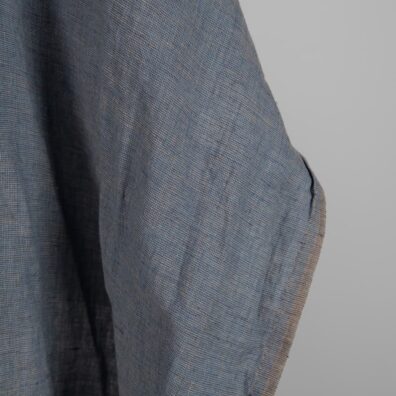 Lino audinys rusvai mėlynas melanžinis skalbtas tinka drabužiams ir namų tekstilei siūti