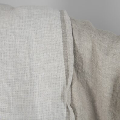 Lininis audinys natūralus-baltas dvipusis dvisluoksnis skalbtas