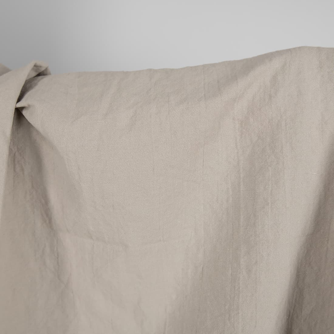 Lino - medvilnės audinys rusvai pilkšvas melanžinis skalbtas