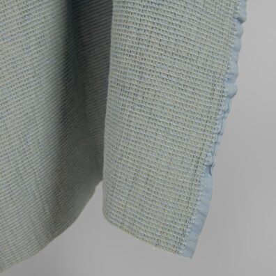 Lino - medvilnės audinys „vaflinis“ melsvai žalsvas skalbtas