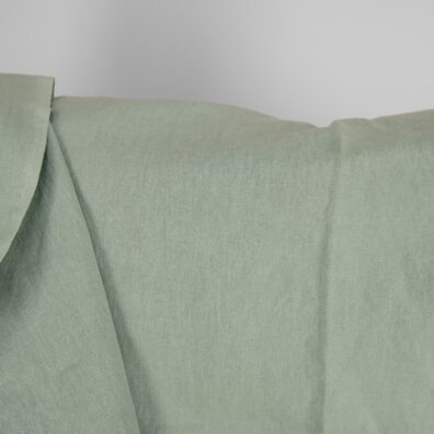Lino - medvilnės audinys akvamarino spalvos skalbtas minkštas švelnus