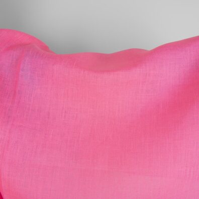 Rožinis lino audinys drabužiams, namų tekstilei siūti