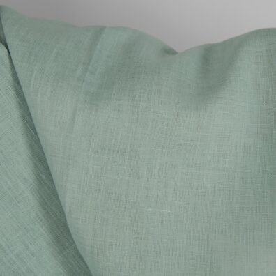 Lino audinys šviesiai melsvai žalsvas drabužiams ir namų tekstilės gaminiams siūti
