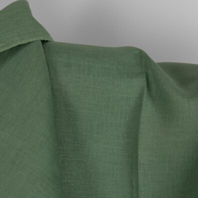 Lino audinys pilkšvai žalias 150cm pločio