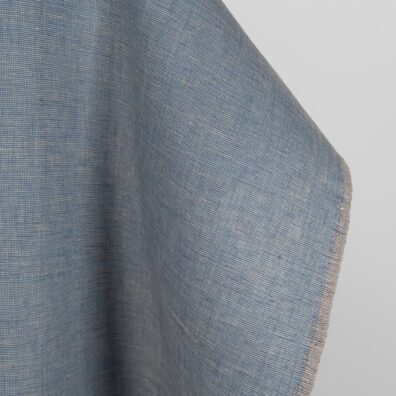 Lino audinys rusvai mėlynas melanžinis 150cm pločio