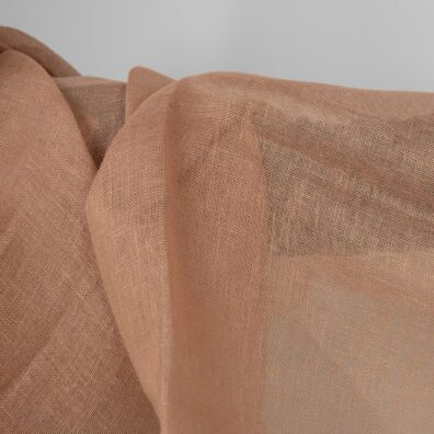 Lininis audinys šviesiai rudas permatomas tinka šalikams ir užuolaidoms siūti