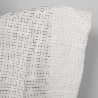 Lininis audinys baltas languotas dvipusis