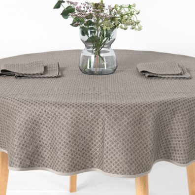 TONY apvali (ovali) ruda lino - medvilnės staltiesė