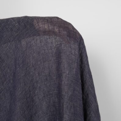 Lininis audinys tamsiai mėlynas permatomas skalbtas, minkštas, švelnus