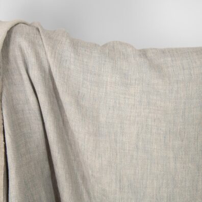 Puslininis satino audinys rusvai pilkas skalbtas tinka drabužiams ir namų tekstilės gaminiams siūti