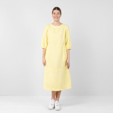 OSAKA lininė geltona suknelė