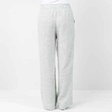 LILA lininės žalsvos kelnės su guma juosmenyje