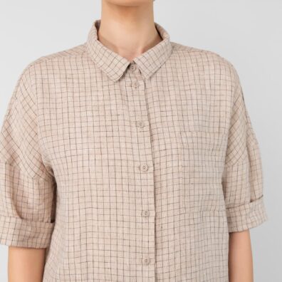 EILA lininė rusva palaidinė 3/4 rankovėmis