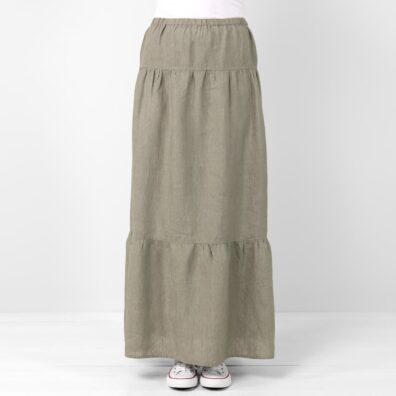 NELY lininis tamsiai pilkas sijonas