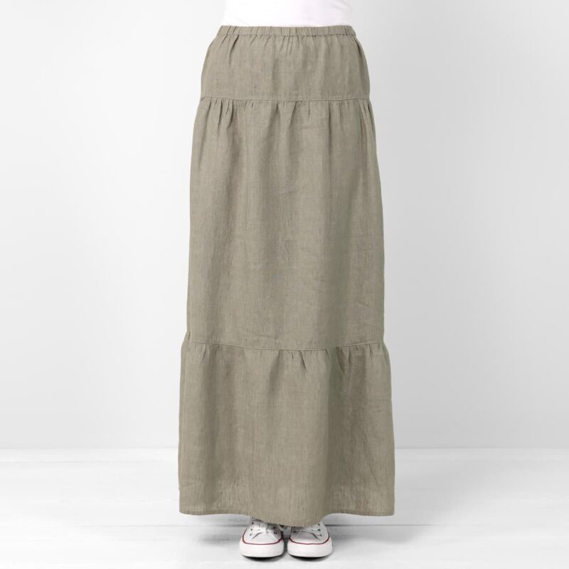 NELY lininis tamsiai pilkas sijonas