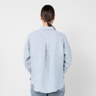 ODILE lininė mėlynai-baltai dryžuota palaidinė