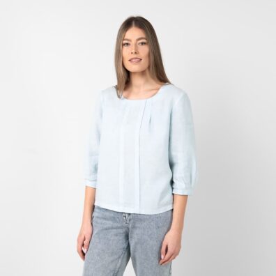 WANDA lininė baltai melsva melanžinė palaidinė