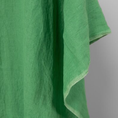 Lino audinys špinatų žalumo skalbtas, minkštas, švelnus