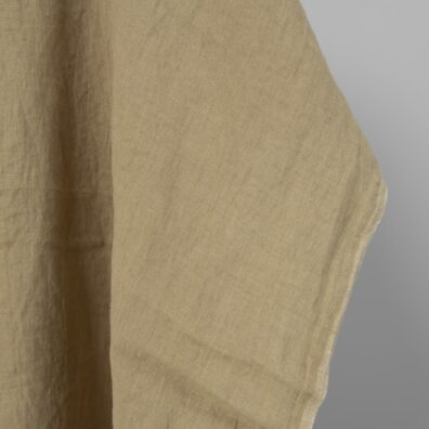 Lino audinys gelsvai rusvas skalbtas tinka drabužiams ir namų tekstilės gaminiams siūti