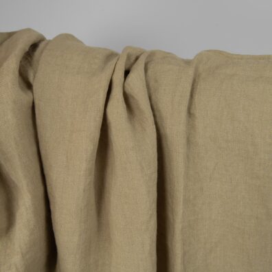 Lino audinys gelsvai rusvas skalbtas, minkštas, švelnus