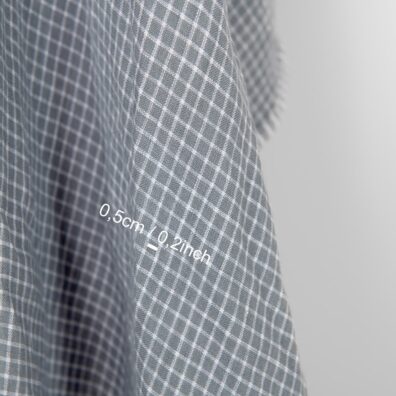 Lininis audinys pilkai-baltai languotas skalbtas tinka drabužiams ir namų tekstilės gaminiams siūti