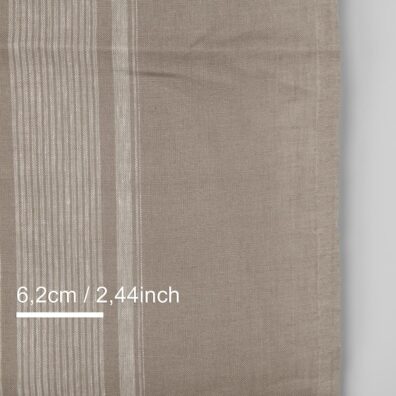 Lininis rankšluostinis audinys smėlio spalvos su baltais dryžiais, 50cm pločio